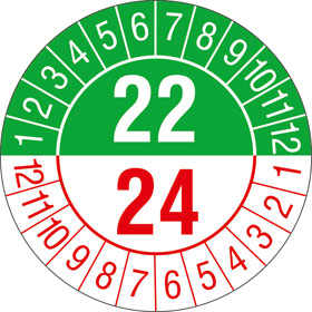 Prüfplakette 2 - Jahresplakette mit 2 - stelliger Jahreszahl