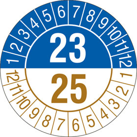 Prfplakette 2 - Jahresplakette mit 2 - stelliger Jahreszahl