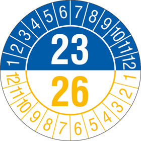 Prfplakette 3 - Jahresplakette mit 2 - stelliger Jahreszahl