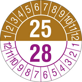 Prüfplakette 3 - Jahresplakette mit 2 - stelliger Jahreszahl