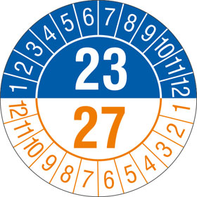 Prfplakette 4 - Jahresplakette mit 2 - stelliger Jahreszahl