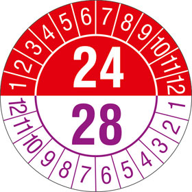 Prüfplakette 4- Jahresplakette mit 2-stelliger Jahreszahl
