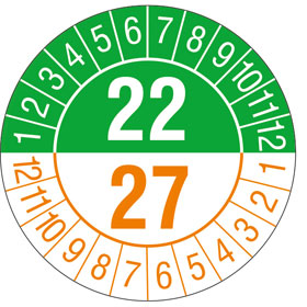 Prüfplakette 5 - Jahresplakette mit 2 - stelliger Jahreszahl