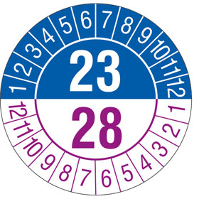 Prfplakette 5 - Jahresplakette mit 2 - stelliger Jahreszahl