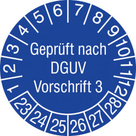 Prfplakette Geprft nach DGUV Vorschrift 3