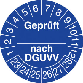 Prfplakette Geprft nach ...DGUV V