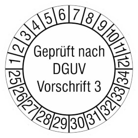 Prüfplakette Geprüft nach DGUV Vorschrift 3