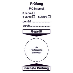 Grundplakette Jahresprüfung