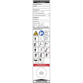 Grundplakette und Gebrauchsanweisung fr Schiebeleitern