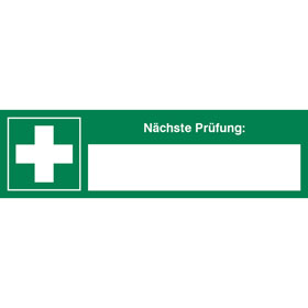 Sicherheitssiegel fr Erste Hilfe Koffer, nchste Prfung Text: Nchste Prfung