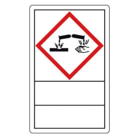 GHS-Gefahrensymbole auf Rolle Gefahrstoffetiketten und Beschriftungsfeld