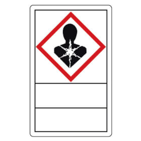 GHS-Gefahrensymbole auf Rolle Gefahrstoffetiketten und Beschriftungsfeld