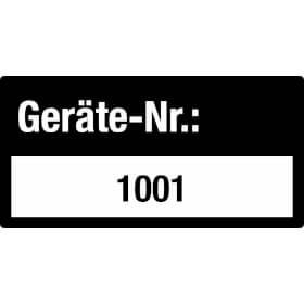 Inventaretiketten Geräte - Nr.: 
