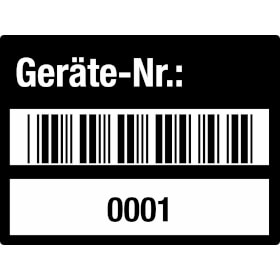 Inventaretiketten Geräte - Nr.: 