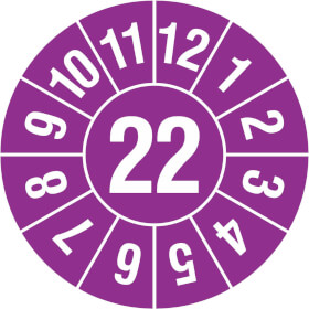 Prüfplakette Jahresplakette mit 2 - stelliger Jahreszahl