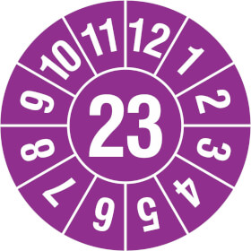 Prüfplakette Jahresplakette mit 2 - stelliger Jahreszahl