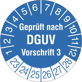 Prfplakette Geprft nach DGUV Vorschrift 3