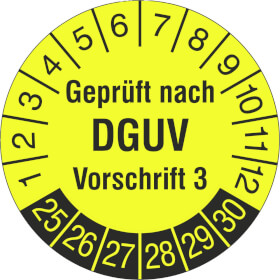 Prüfplakette Geprüft nach DGUV Vorschrift 3