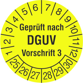 Prüfplakette Geprüft nach DGUV Vorschrift 3