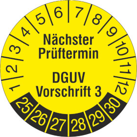 Prüfplakette Nächster Prüftermin DGUV Vorschrift 3