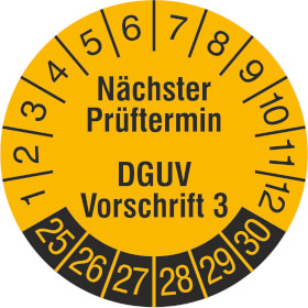 Prüfplakette Nächster Prüftermin DGUV Vorschrift 3