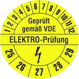 Prüfplakette Geprüft gemäß VDE - ELEKTRO PRÜFUNG