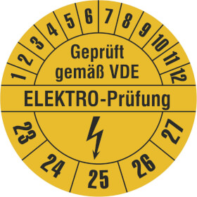 Prfplakette Geprft gem VDE - ELEKTRO PRFUNG
