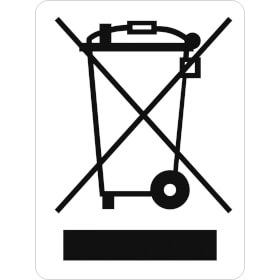 Betriebskennzeichnung Symbol WEEE Richtlinie (Abfalltonne durchkreuzt mit Balken)