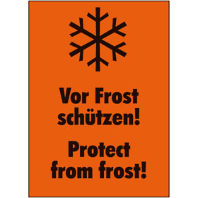 Verpackungsetikett Vor Frost schützen!