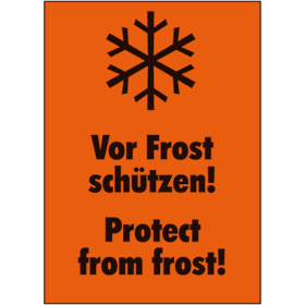 Verpackungsetikett Vor Frost schtzen!