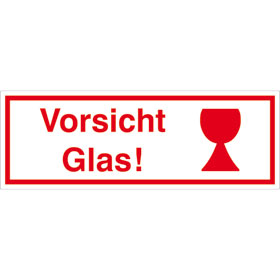 Verpackungsetikett Vorsicht Glas