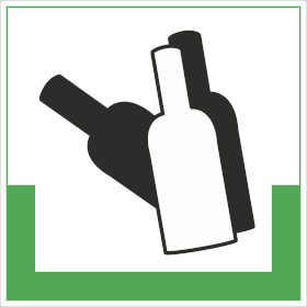Abfallkennzeichnung - Symbolschild Glas bunt