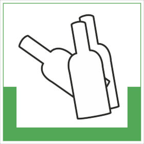 Abfallkennzeichnung - Symbolschild Glas weiß