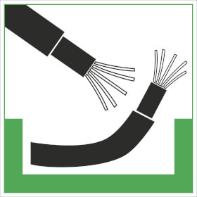 Abfallkennzeichnung - Symbolschild Kabel