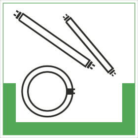 Abfallkennzeichnung - Symbolschild Leuchtstoffröhren