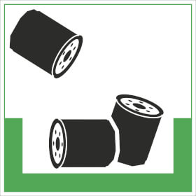 Abfallkennzeichnung - Symbolschild Ölfilter
