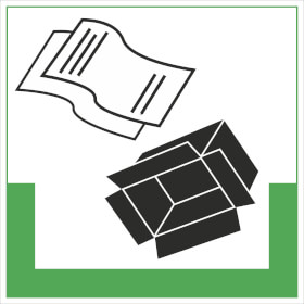 Abfallkennzeichnung - Symbolschild Papier  /  Pappe