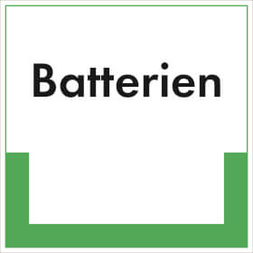 Abfallkennzeichnung - Textschild Batterien