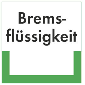 Abfallkennzeichnung - Textschild Bremsflssigkeit