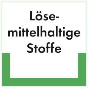 Abfallkennzeichnung - Textschild Lösemittelhaltige Stoffe