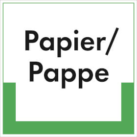 Abfallkennzeichnung - Textschild Papier  /  Pappe