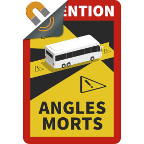 Hinweisschild ATTENTION ANGLES MORTS Bus