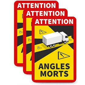 Hinweisschild ATTENTION ANGLES MORTS Lkw - 3er Set