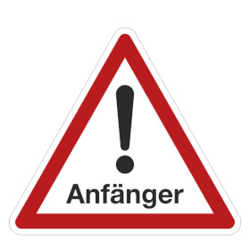 Hinweisschild fr Kraftfahrzeuge Anfnger