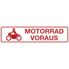 SafetyMarking Hinweisschild Motorrad voraus