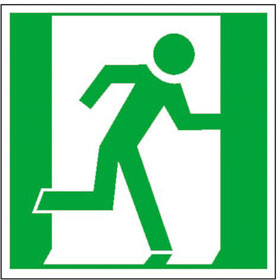 Bodenmarkierung Fluchtwegsymbol - Rettungsweg rechts  - 