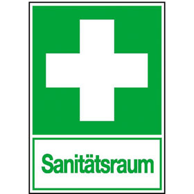 Erste - Hilfe - Kombischild - langnachleuchtend Erste Hilfe  -  Sanitätsraum