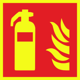 Brandschutzschild PLUS - langnachleuchtend  + tagesfluoreszierend Feuerlöscher
