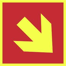 Brandschutzschild PLUS - tagesfluoreszierend / langnachleuchtend Richtungsangabe aufwärts / abwärts