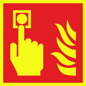 Brandschutzschild PLUS - tagesfluoreszierend / langnachleuchtend Brandmelder